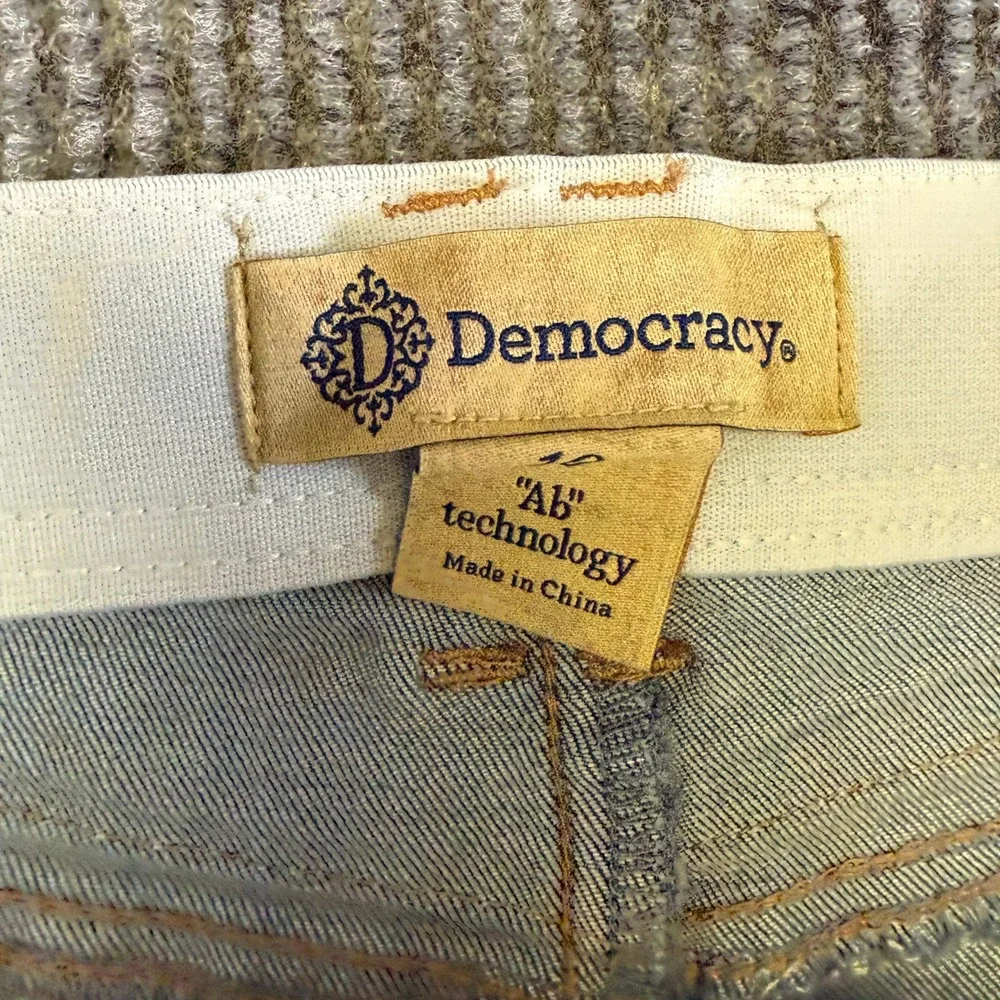 Democracy Ab Solution Light Wash Distressed Skinny Jeans Womens 10 Stretch Denim